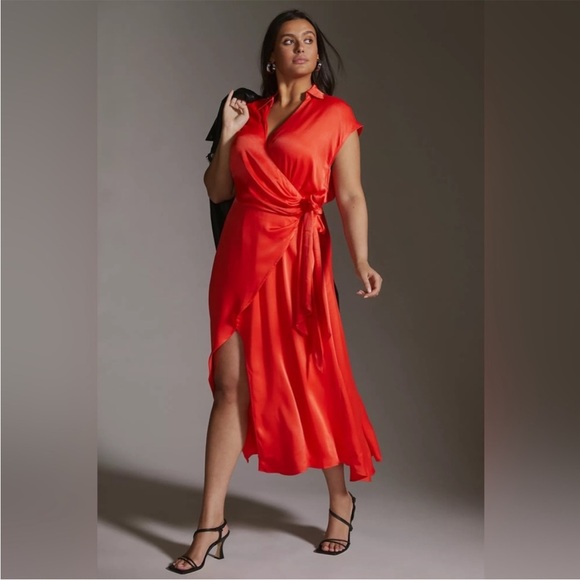 Anthropologie Maeve Open-Back Wrap
Midi Dress in Orange NWT | size small - Picture 12 of 14